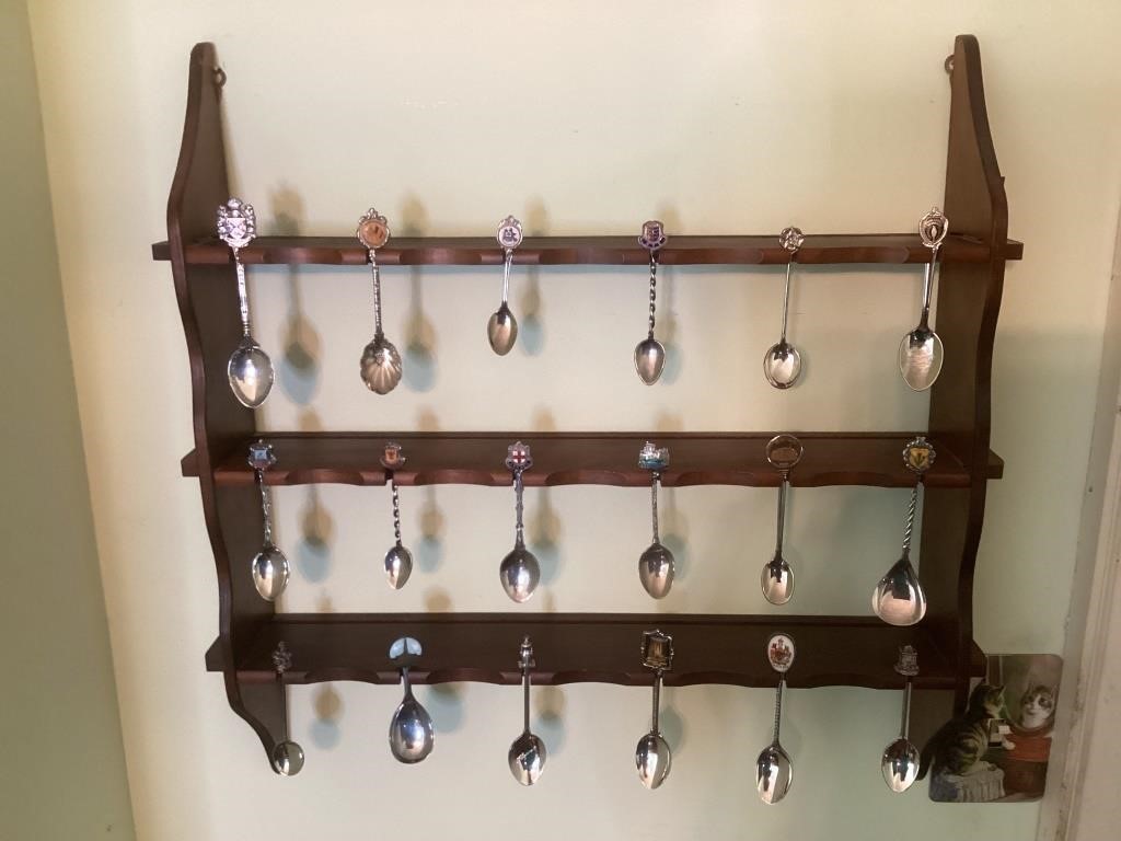 Collector Spoon Rack & Souvenir Spoons