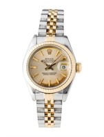 18k Gold Rolex Datejust Champagne Dial Watch 26mm