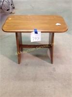 Oak accent table. 17.25 inches high X 23 inches