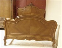 Louis XV Style Flourish Crowned Oak Bed.