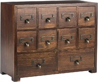 Traditional Card Catalog Solid Wood, 14.1" x 11" x