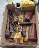 Box lot- screwdrivers, misc tools