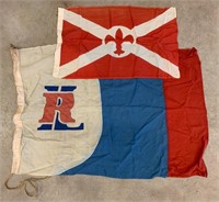 Pair of Old Flags as Found