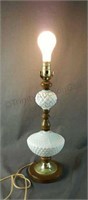 Vintage Hobnail White Milk Glass Table Lamp