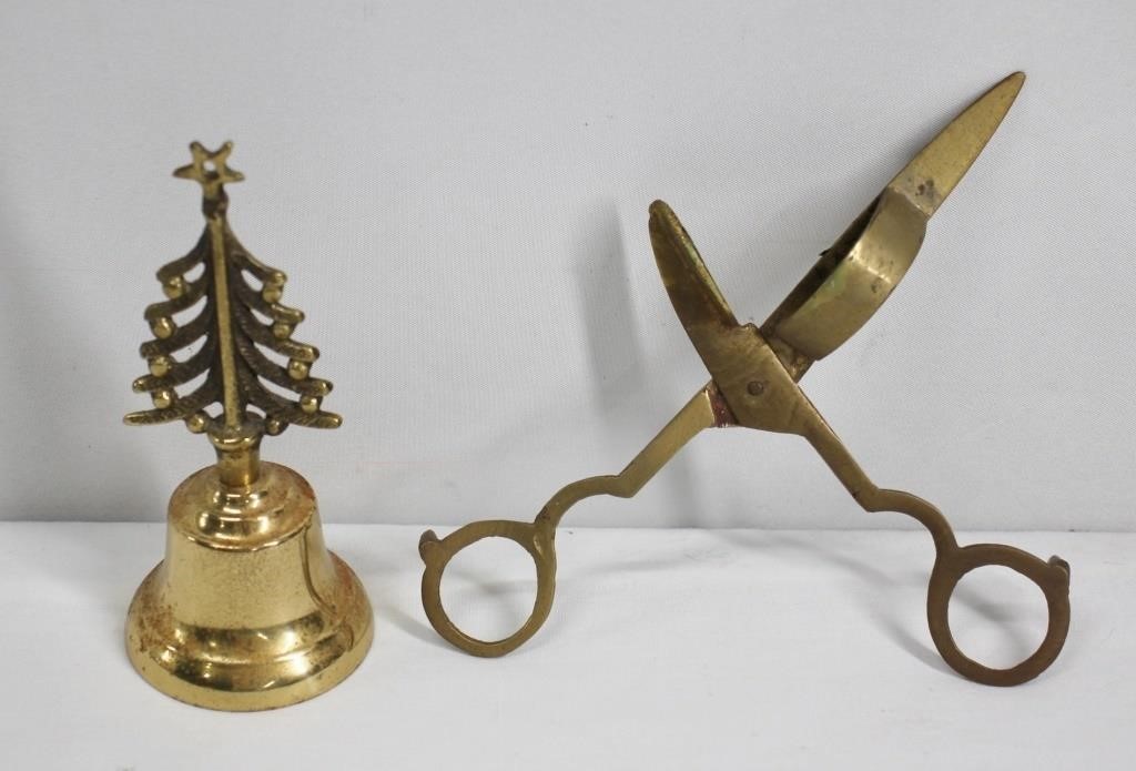 Brass Bell And Candle Wick Snips