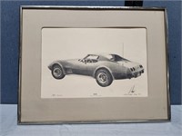 Leonard Kik 1976 Corvette Signed Lithograph