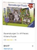 Ravensburger 8046 Cuddly Kittens 3 X 49 Piece