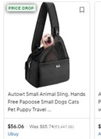 Autowt Pet Dog Sling Carrier, Hands Free Papoose