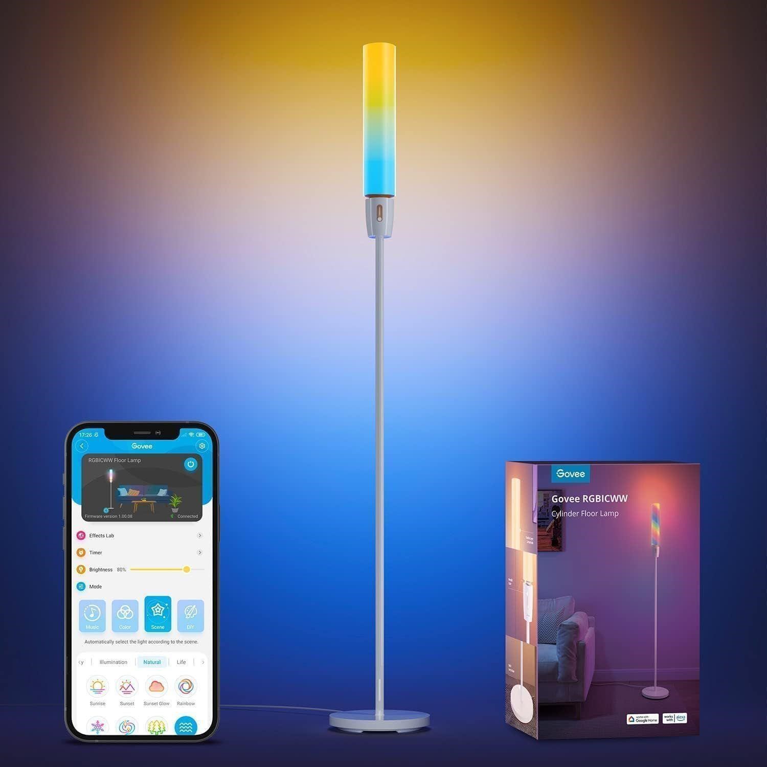 Govee Cylinder Floor Lamp, LED Wi-Fi App Control