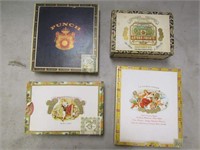 4 Collectible Wood Cigar Boxes