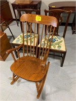 WOODEN ROCKING CHAIR, PAIR OF MATCHING ACCENT