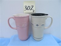 (2) Longaberger Tall Coffee Mugs