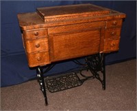 Franklin Egyptian Revival decorated treadle sewing