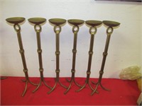 Set of 6 Wrought Metal Candle Pillars - 18" Tall