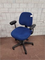 Solid blue office chair