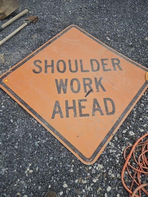 Road work sign