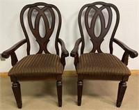 NICE PAIR OF MORDEN ARM CHAIRS WITH PADDED SEATS