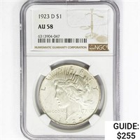 1923-D Silver Peace Dollar NGC AU58