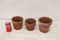 3 Terra Cotta Flower Pots, Used #3
