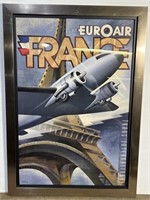 (MN) Euroair France Advertising framed poster