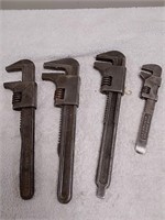 Group of vintage pipe wrenches