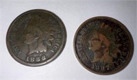 2 Indian Head Pennies / 1888,1907