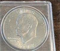 1977 Silver Eisenhower Dollar in Case