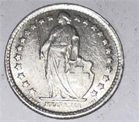 Silver 1/2 Franc.     1964