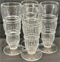 4 Vintage Soda Fountain Sundae Glasses