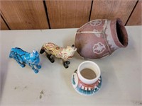NATIVE WOLVES, POTTERY, MISC