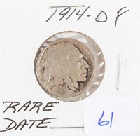 Coin 1914-D Buffalo Nickel F