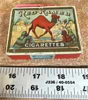 Antique red camel cigarette case with antique