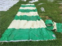 Green and White tent side walls 20' x 7'