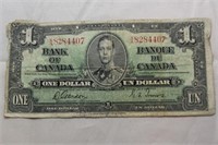 Canada $1 Banknote 1937 BC-21c Gordon Towers