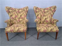 2x The Bid Upholstered Wing Back Chairs