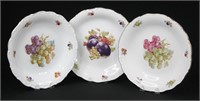 3 pcs Large Antique Bavaria Fruit Plates 12"