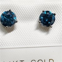 Certified 14K Diamond(0.7Ct, I2-I3, Blue) Earrings