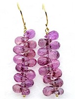$2216 14K  2.43G Pink Sapphire(11.2ct) Earrings