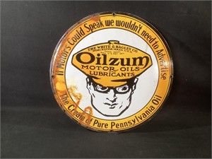 Vintage Oilzum Motor Oils Porcelain Sign