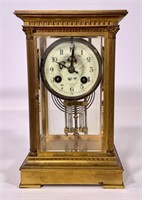 Tiffany & Co. mantle clock, brass case & works,