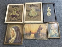 Antique Religious and More Framed Prints 14” x