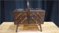 WOOD SEWING CABINET