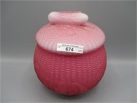 Pink maize covered cookie jar