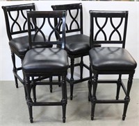 Set of (4) Black Swivel Bistro / Bar Chairs