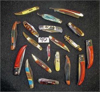 Group Folding Knives & Straight Razor - 9 Total
