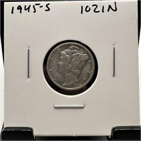 1945-S MERCURY SILVER DIME