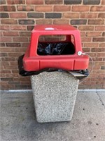 Concrete Trash Can-Outside by Baseball Diamond