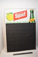 "Squirt" metal menu board 1973 20" x 28"