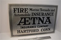 Aetna Ins. Co. Tin sign 12" x 18"