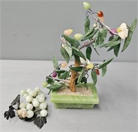 Chinese Hardstone Tree & Grapes